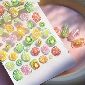 Resim Yaz Limonu, Portakal, Kivi, Üzüm Stickerları - Yeniden Kullanılabilir Kendinden Yapışkanlı Karikatür Meyve Tasarımı, Parlak Bitiş, Kokusuz, Kendin Yap Tırnak Sanatı Süslemeleri, Tırnak Stickerları, Canlı Tırnak Sanatı, Kendinden Yapışkanlı Stickerlar 