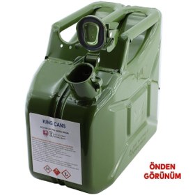 Resim Badem10 Metal Akaryakıt Bidonu 10 Litre Benzin Mazot Taşıma Doldurma Depolama Bidonu Dayanıklı Metal Bidon 