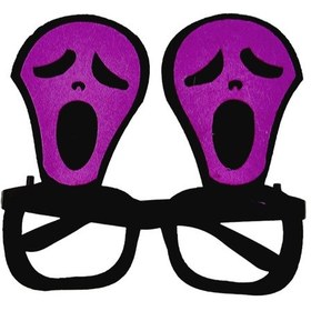 Resim Halloween Cadılar Bayramı Plastik Keçe Mor Çığlık Gözlük 