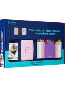 Resim Instax Mini Link 2 Pembe Akıllı Telefon Yazıcısı Bundle Box 