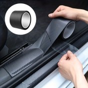Resim Mat Siyah 3D Karbon Fiber Vinil Kaplama - Su Geçirmez, Çizilmeye Karşı Koruyucu Film Araba Eşiği & Gövdesi İçin 