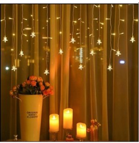Resim Yıldız 4m 96 Led 19 Saçak 40-50-60cm Gün Işığı Yıldız Boyutu:7cm Akçaağaç 