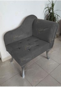 Resim aldagelsin Yeni Model Ters Kol Tekli Köşe Koltuğu Josefin Bench Gümüş Ayak 