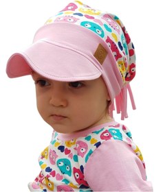 Resim Babygiz %100 Pamuklu,el Yapımı,ekstra Yumuşak Kız Bebek Çocuk Vizyerli Kedi Desenli Şapka Bere 