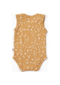 Resim Boumini Kolsuz Bebek Çıtçıtlı Atlet Müslin Bebek Body Bahar Çiçekli Hardal-hardal Hardal 