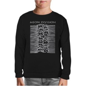 Resim Lord Tshirt Meow Division Siyah Çocuk Sweatshirt 