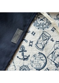 Resim Havlulu Mutfak Önlüğü Panama Örgülü Lacivert 