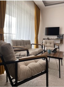 Resim Modern Mars Balkon, Bahçe, Cafe - Salon - Metal Kanepe Koltuk Takımı - 2+1+1 + Sehpa Krem Modernsh55 Krem 