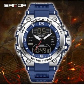 Resim Sunshine022 Sanda Su Geçirmez Erkek Kol Saati Silvery Blue Kronometre Alarm Dijital Diğer 