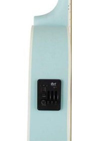 Resim Cort Jade Classic Skop Akustik Gitar - Sky Blue Orta Seviye Retro Tasarım, İnci Kaplama Başlık Ve Koruyucu, Open Pore Mat Bitiş Ve Parlak Sky Blue Rengi 
