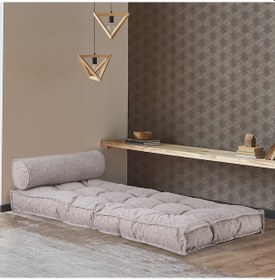 Resim Homedius Sofa Buklet Kapitoneli Yer-sedir Minderi Açık Kahverengi 