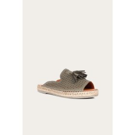 Resim Bueno Shoes Yeşil Deri Kadın Düz Terlik 