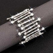 Resim Muhteşem Lüks Parlak Esnek Taşlı Bilezik Kadınlar Parti Banket Hediyeleri için 