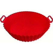 Resim Dashanshop Kolay Temizlenir Kırmızı Air Fryer Yapışmaz 18 Inç Fırın Mikrodalga Uyumlu Sağlıklı Kızartma 