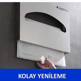 Resim Berta Hijyen Paslanmaz Klozet Kapak Örtüsü Dispenseri - Klozet Kağıt Verici Krom 