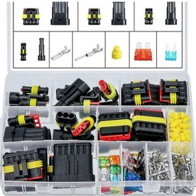 Resim Xurunkeji 240 Adet 1-6 Pin Araba Elektrik Konnektörleri Kablo Bloğu Kelepçe Terminali Kablo Hıd Kablo Konnektör Terminali Scooter Kamyon İçin 