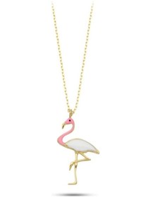 Resim Flamingo Altın Kolye Mineli 