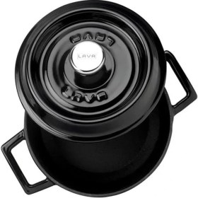 Resim AyrStore Cookware Lv Y Tc 14 K2 Yuvarlak Güveç Tenceresi, Çap 14 Cm, Dökme Demir, Siyah 