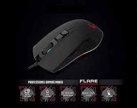 Resim Rampage SMX-R51 FLARE Usb Siyah 10000 Dpi RGB Profesyonel Makrolu Gaming Mouse 
