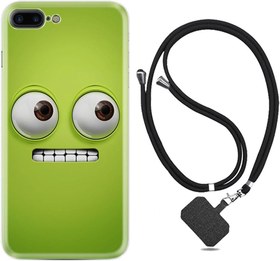 Resim kilifland Iphone 7 8 Plus Uyumlu ile Uyumlu Kılıf Ipli Boyun Askılı Desenli Silikon Green 1832 