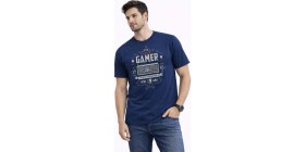 Resim Minblu Retro Temalı Indigo Tişört 