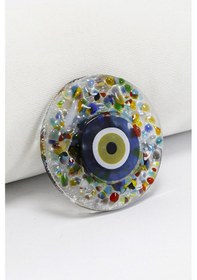 Resim El Yapımı Kırıntılı Cam Nazar Boncuklu Magnet, Hediyelik Mıknatıs 
