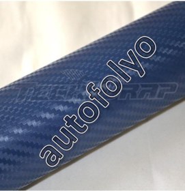 Resim Karbon Folyo Mavi Kendinden Yapışkanlı 127 Cm X 2 Metre 