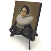 Resim Bir Kadın Portresi Frans Hals, 1630 Baskılı Mdf Masaüstlük 10x10 