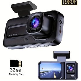 Resim Chuangyinshop 2 Kamera Arka Yok 32g 3 Lens Araç Dvr Hd 1080p Dash Kamera Park Modu Gece Görüşü Döngü Kayıt 32gb Sd Kart 