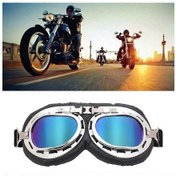 Resim Rüzgar Geçirmez Retro Motosiklet Gözlükleri Gözlükler Pilot Tarzı Steampunk Atv Bisiklet Bakır Kask Rengi İçin Klasik Moto Gözlükleri 