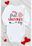 Resim Tuğbababy Baby Ilk Sevgililer Günüm Uzun Kol Çıtçıtlı Bebek Body Kız Erkek Beyaz 