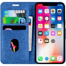 Resim Buway Apple Iphone 6/6s Kartvizitli Cüzdan Kılıf Mavi 
