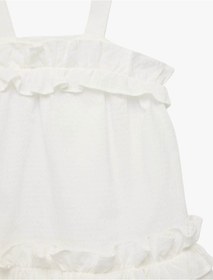 Resim Koton Fırfır Detaylı Beyaz Kız Bebek Elbise 6smg80031aw Beyaz 