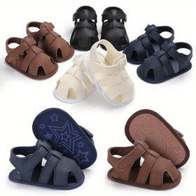Resim Erkek ve Kız Bebekler için Yeni Moda Yumuşak PU Tabanlı Yazlık Sandaletler 