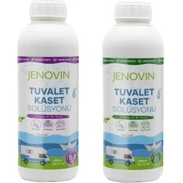 Resim Jenovin Ölçek Hediyeli - Jenovin Karavan Tekne Yat Tuvalet Wc Kaset Atık kimyasalı Lavanta - Çam Kokulu 1 L 
