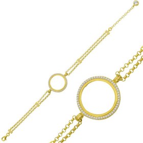 Resim Gümüş Çeyrek Takılabilen Altın Kaplama Kadın Bileklik 