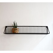 Resim GO DEKOR 0rta Boy 80x25x15 Tel Duvar Rafı (SİYAH RENK) 