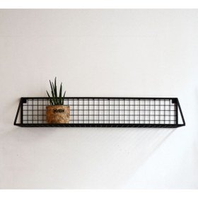 Resim GO DEKOR 0rta Boy 80x25x15 Tel Duvar Rafı (SİYAH RENK) 