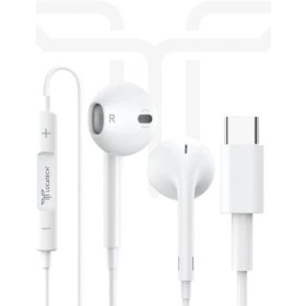 Resim Lucatech Apple iPhone 15 / 15 Pro Max / 16 / 16 Pro Max Uyumlu Type-C Mikrofonlu Kulaklık – beyaz 