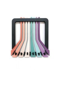 Resim Cajuart Modern Ahşap Renkli Çubuklar Tasarım Anahtarlık Duvar Askısı Dekor Siyah 