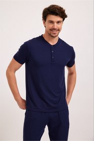 Resim Katia & Bony Erkek Silver Düğmeli Pijama Üst Lacivert 