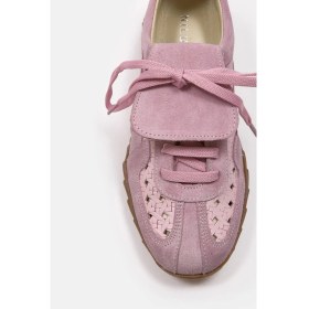 Resim Nilufarr Minova Lila Hakiki Deri Kadın Sneaker 