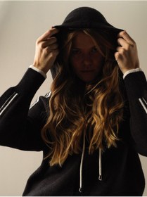 Resim Xint 23KB00850872-01 Kapüşonlu Oversize Triko Sweatshirt 