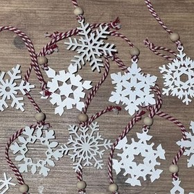 Resim Ahşap Yılbaşı Ağaç Süsü-BY15 