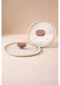 Resim 20/24/26 Cm Silikon Cam Kapak Ve Tepe 