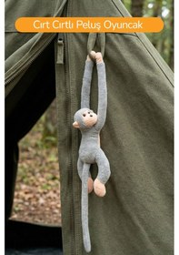 Resim Elleri Yapışan Oyun Ve Uyku Arkadaşı Peluş Maymun Gri 