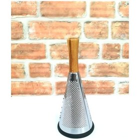 Resim Ahşap Saplı Silikon Tabanlı Çelik Konik Rende 