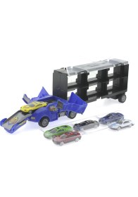 Resim Fırlatma Rampalı Araç Taşıyıcı Mavi Kamyon 