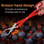 Resim 1 adet BBQ Kömür Maşası Barbekü Karbon Kelepçesi Alüminyum Pense Izgara Yiyecek Klipsi Taşınabilir Maşa Barbekü Aksesuarları Aracı 50.8cm 