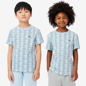 Resim Lacoste Relaxed Fit Monogram Çocuk Mavi T-Shirt 